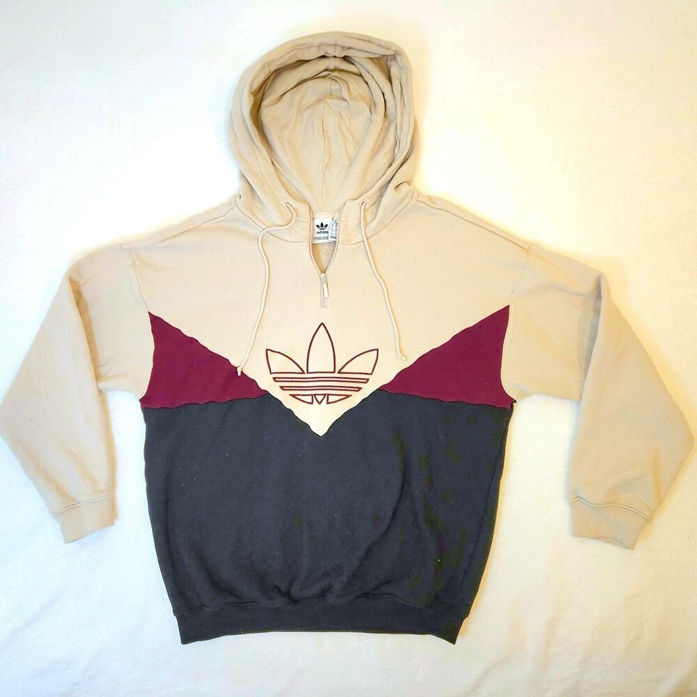 Adidas Originals Cropped Hoodie Colorblock Trefoil Women’s Small